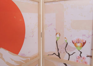 Paravent Trennwand Sichtschutz Raumtrennung Naturmotiv 170x227cm Kirschblüten