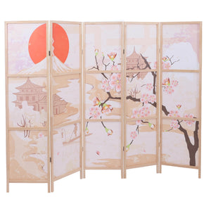Paravent Trennwand Sichtschutz Raumtrennung Naturmotiv 170x227cm Kirschblüten