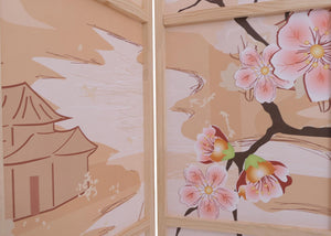 Paravent Trennwand Sichtschutz Raumtrennung Naturmotiv 170x227cm Kirschblüten