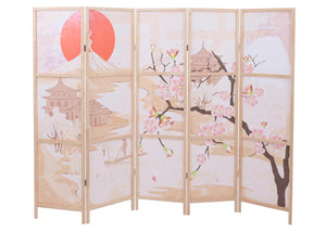 Paravent Trennwand Sichtschutz Raumtrennung Naturmotiv 170x227cm Kirschblüten