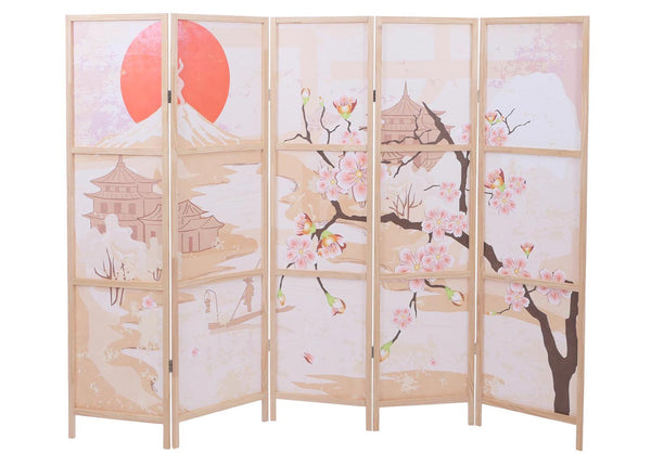 Paravent Trennwand Sichtschutz Raumtrennung Naturmotiv 170x227cm Kirschblüten