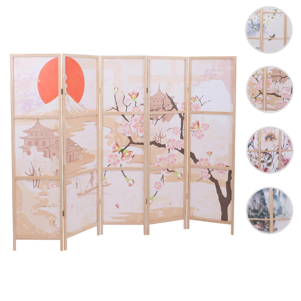 Paravent Trennwand Sichtschutz Raumtrennung Naturmotiv 170x227cm Kirschblüten