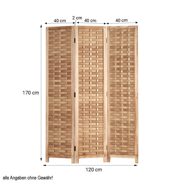 Paravent en bois à 3 panneaux