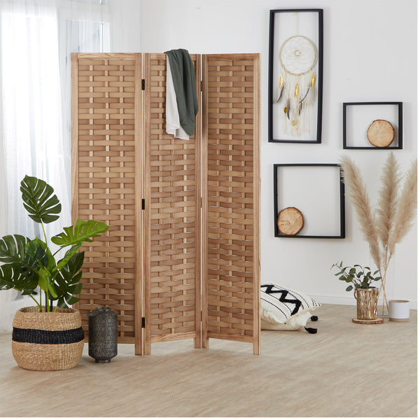 Paravent en bois à 3 panneaux