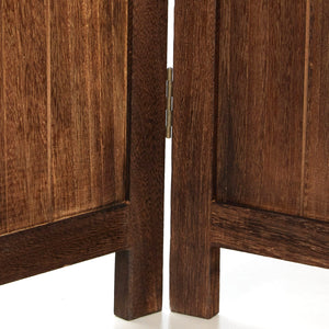 3-panel wooden room divider, shabby chic brown