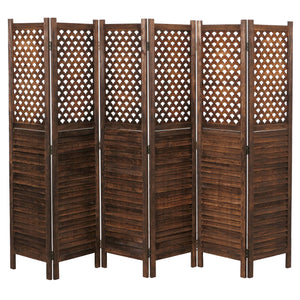 Paravent Raumteiler Trennwand Sichtschutz Ornamente 170x245cm braun
