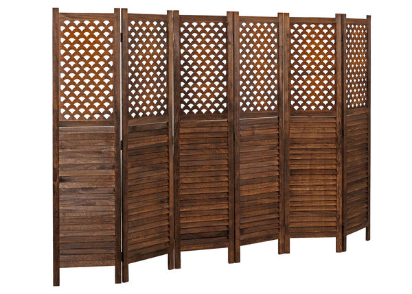 Paravent Raumteiler Trennwand Sichtschutz Ornamente 170x245cm braun