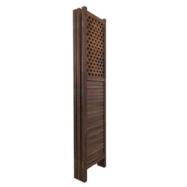 Paravent Raumteiler Trennwand Sichtschutz Ornamente 170x245cm braun