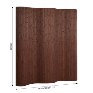 Bamboo room divider/privacy screen, brown