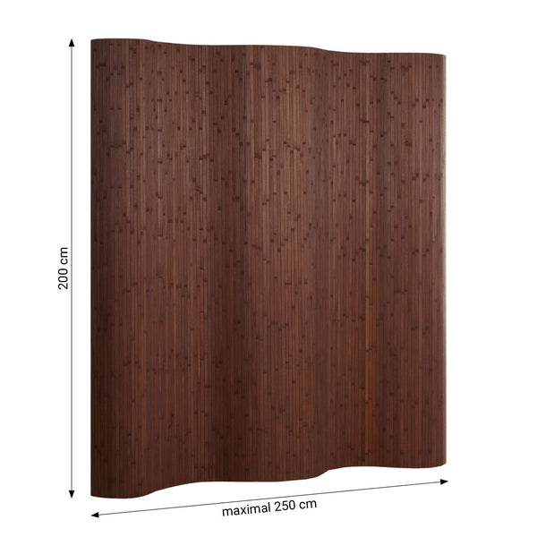 Bamboo room divider/privacy screen, brown
