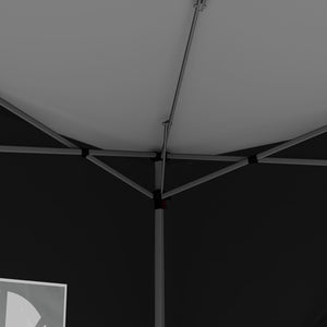 Pavillon 3x3m UV-Schutz 50+ faltbar mit Seitenteilen & Tasche Schwarz