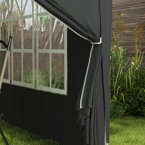 Pavillon 3x3m UV-Schutz 50+ faltbar mit Seitenteilen & Tasche Schwarz