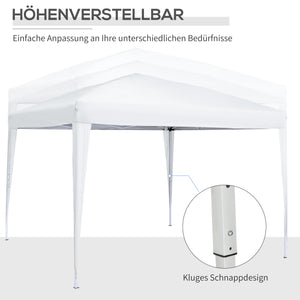 Pavillon 3x3m UV-Schutz mit Seitenwänden & Fenstern Weiss