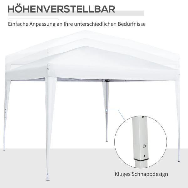 Pavillon 3x3m UV-Schutz mit Seitenwänden & Fenstern Weiss