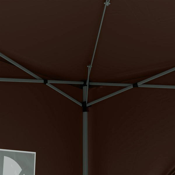 Pavillon 3x3m wasserabweisend faltbar inkl Tasche & Seitenteilen Kaffee