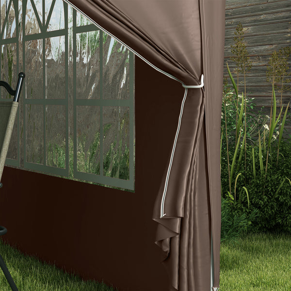 Pavillon 3x3m wasserabweisend faltbar inkl Tasche & Seitenteilen Kaffee