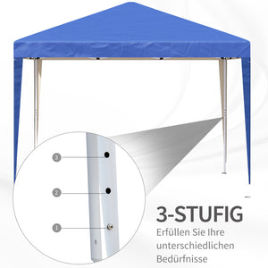 Pavillon 3x3m wasserabweisend UV-Schutz faltbar inkl Tasche Blau