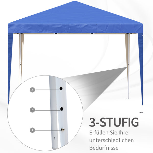 Pavillon 3x3m wasserabweisend UV-Schutz faltbar inkl Tasche Blau