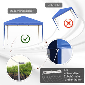 Pavillon 3x3m wasserabweisend UV-Schutz faltbar inkl Tasche Blau