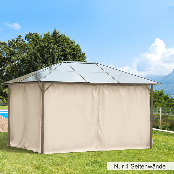 Pavillon 3x4m mit Seitenteilen wetterfest Beige