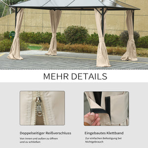 Pavillon 3x4m mit Seitenteilen wetterfest Beige