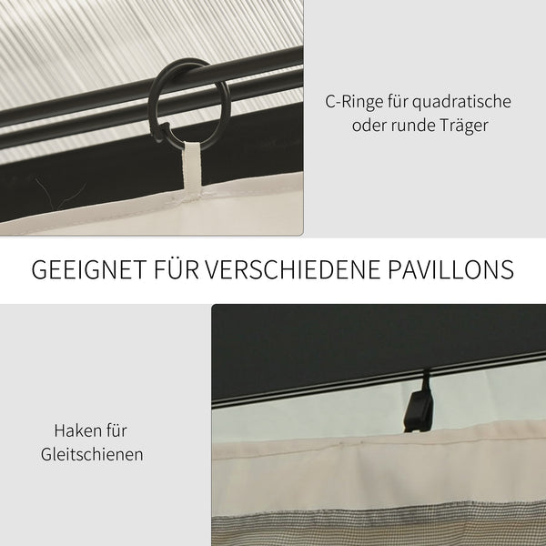 Pavillon 3x4m mit Seitenteilen wetterfest Beige