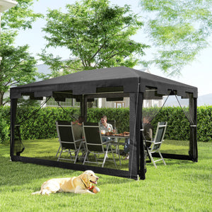 Pavillon Gartenzelt faltbar wetterfest für Garten 3x3m schwarz