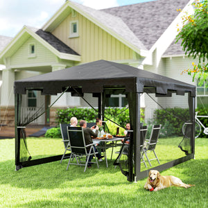 Pavillon Gartenzelt faltbar wetterfest für Garten 3x3m schwarz