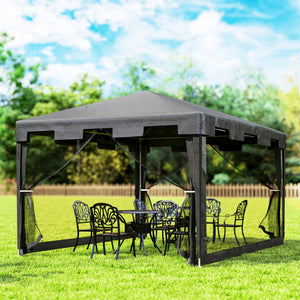 Pavillon Gartenzelt faltbar wetterfest für Garten 3x3m schwarz