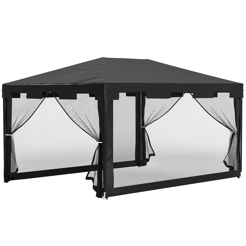 Pavillon Gartenzelt faltbar wetterfest für Garten 3x3m schwarz