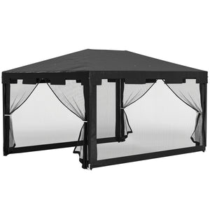 Pavillon Gartenzelt faltbar wetterfest für Garten 3x3m schwarz
