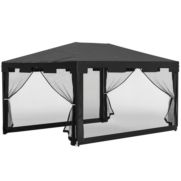 Pavillon Gartenzelt faltbar wetterfest für Garten 3x3m schwarz