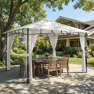 Pavillon wasserabweisend mit Moskitonetz 3x3,6m schwarz