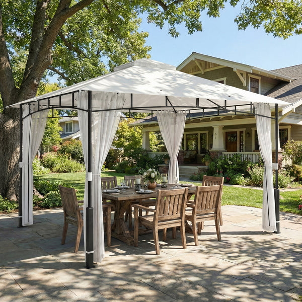 Pavillon wasserabweisend mit Moskitonetz 3x3,6m schwarz