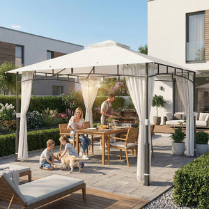 Pavillon wasserabweisend mit Moskitonetz 3x3,6m schwarz