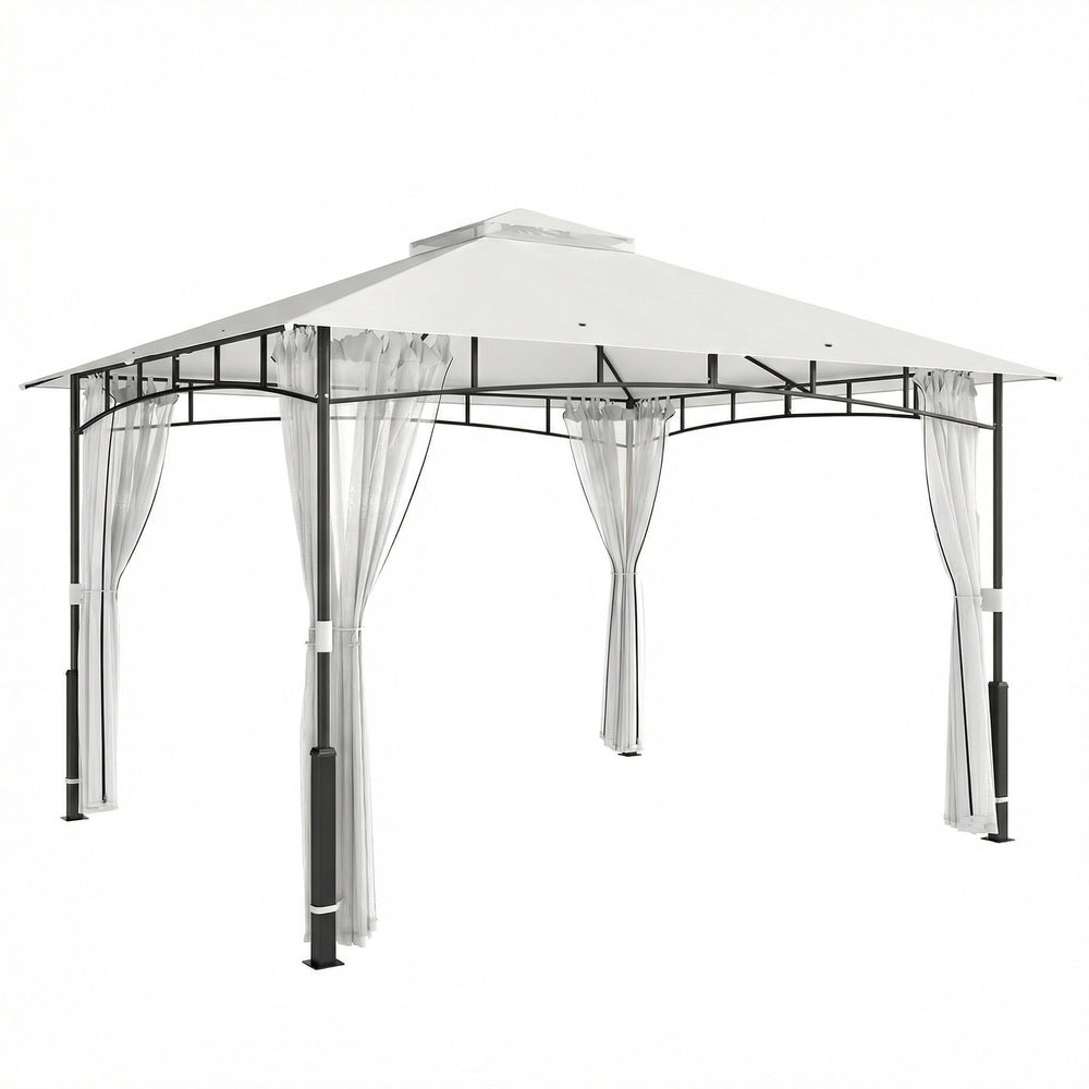 Pavillon wasserabweisend mit Moskitonetz 3x3,6m schwarz