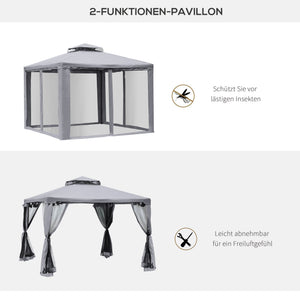 Pavillon wasserdicht stabil winterfest mit Moskitonetz für Garten