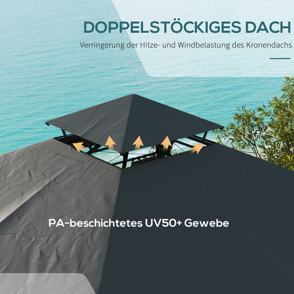 Pavillon Partyzelt für Garten 3x3m dunkelgrau