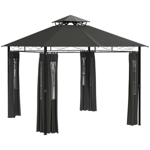 Pavillon Partyzelt für Garten 3x3m dunkelgrau