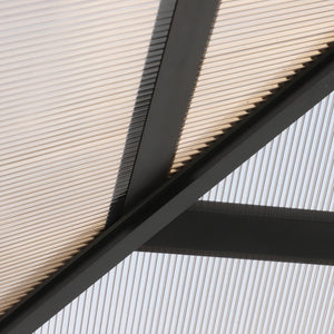 Pavillon mit Polycarbonatdach Vorhänge und Fliegennetz 3x3m