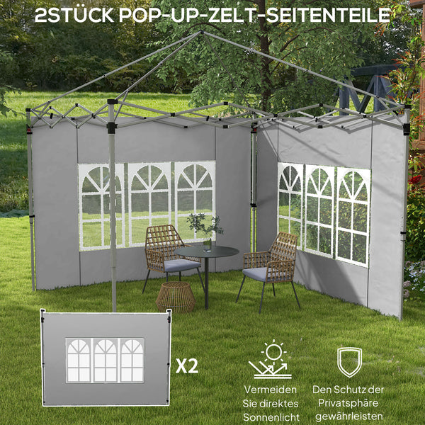 Pavillon Seitenteile wasserdicht mit Fenster 2er Set 3x3m + 3x4m