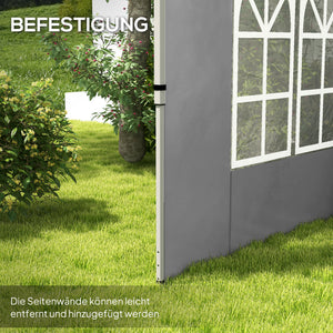 Pavillon Seitenteile wasserdicht mit Fenster 2er Set 3x3m + 3x4m