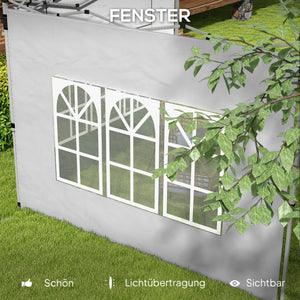 Pavillon Seitenteile wasserdicht mit Fenster 2er Set 3x3m + 3x4m