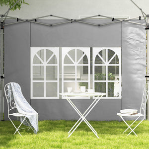 Pavillon Seitenteile wasserdicht mit Fenster 2er Set 3x3m + 3x4m