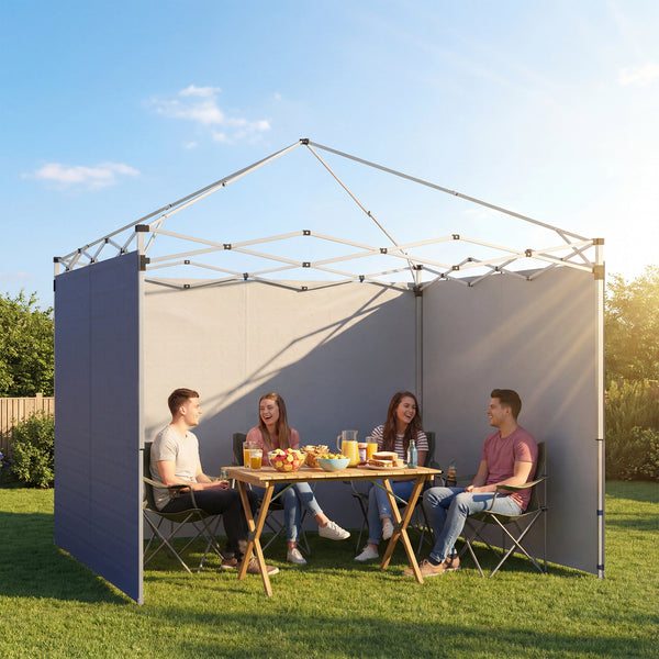 Pavillon Seitenteile Set mit Reissverschluss 3x3m dunkelblau