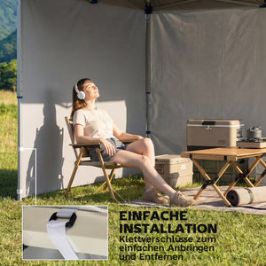 Pavillon Seitenteile Set mit Reissverschluss 3x3m dunkelblau