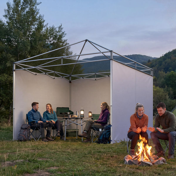 Pavillon Seitenteile Set mit Reissverschluss 3x3m dunkelblau