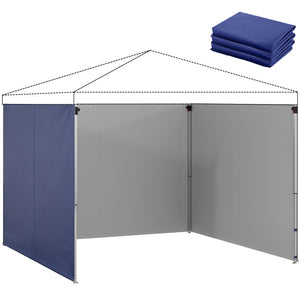 Pavillon Seitenteile Set mit Reissverschluss 3x3m dunkelblau