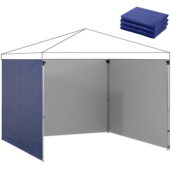 Pavillon Seitenteile Set mit Reissverschluss 3x3m dunkelblau