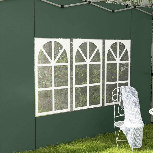 Pavillon Seitenteile wasserdicht mit Fenster 2er Set 3x3 + 3x4m grün